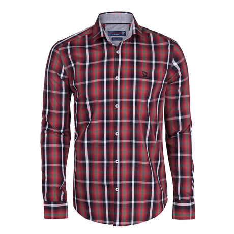 Benedict Button-Up Shirt // Black + Red (XS)