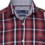 Benedict Button-Up Shirt // Black + Red (XS)