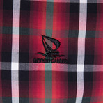 Benedict Button-Up Shirt // Black + Red (XS)