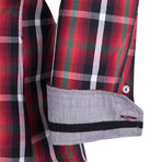 Benedict Button-Up Shirt // Black + Red (XS)