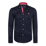 Lambert Button-Up Shirt // Black Red (2XL)