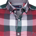 Brenton Button-Up Shirt // Green + Red (XS)