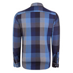 Earl Button-Up Shirt // Blue + Navy + Black (XS)