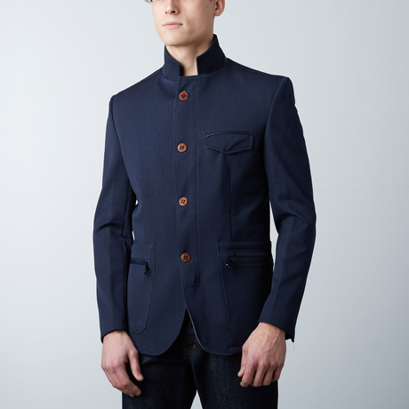 Stand Collar Jacket // Navy (S)