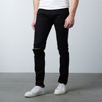 Slim Fit Knee Rip Jeans // Black (32WX32L)