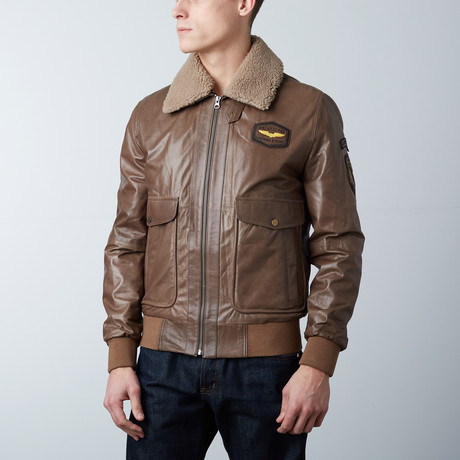 Leather Flight Jacket // Brown (S)