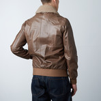 Leather Flight Jacket // Brown (2XL)