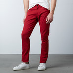 Stone Wash Slim Fit Jeans // Red (32WX32L)