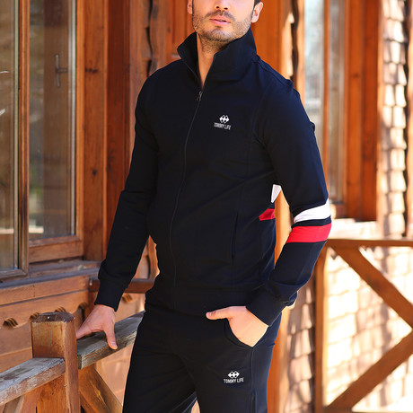 Arm Lower Garnished Track Suit // Navy (S)