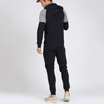 Zip-up Hoodie Track Suit // Navy (L)