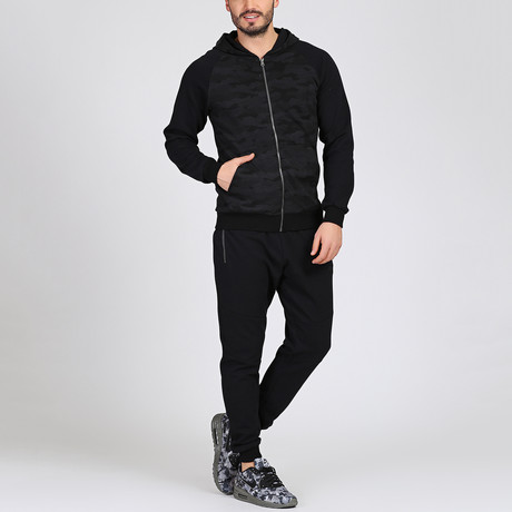 Hooded Track Suit // Black (S)
