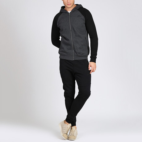 Hooded Diagono Track Suit // Anthracite (S)