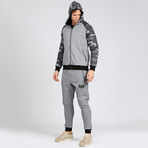 Hooded Arm Camo Track Suit // Grey (S)