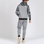Hooded Arm Camo Track Suit // Grey (S)