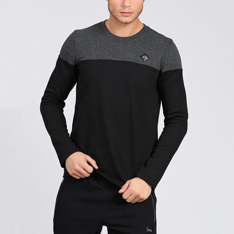 Two-Toned Pullover // Black + Dark Grey (S)