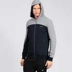 Hooded Diagono Sweatshirt // Navy (L)