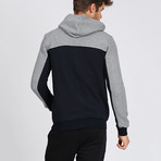 Hooded Diagono Sweatshirt // Navy (XL)