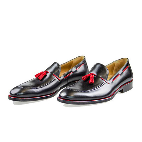 Loafer Calf Leather // Black + Red (Euro: 40)