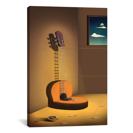Violao Na Parede (Guitar On Wall) by Marcel Caram (26"W x 18"H x 0.75"D)