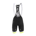 Silver Line Bib Short // Black + Fluorescent (Small)