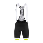 Silver Line Bib Short // Black + Fluorescent (Small)