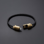 Charging Cable Bracelet Single Wrap // Black + Gold (7.5" iPhone)