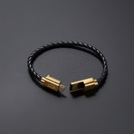 Charging Cable Bracelet Single Wrap // Black + Gold (7.5" iPhone)