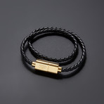 Charging Cable Bracelet Double Wrap // Black + Gold (16" iPhone)
