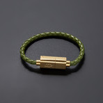 Charging Cable Bracelet Single Wrap // Army Green + Gold (7.5" iPhone)