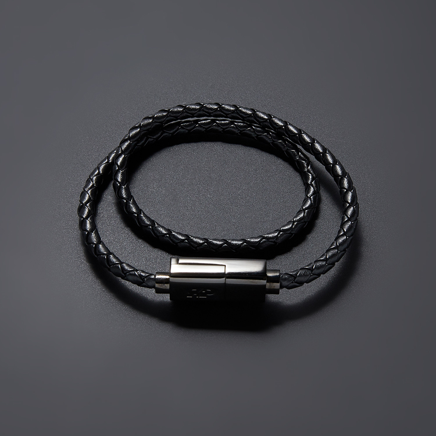 Charging Cable Bracelet Double Wrap // Midnight Black (17