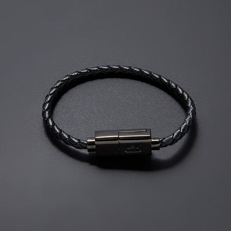 Charging Cable Bracelet Single Wrap // Midnight Black (8.5" iPhone)