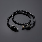 Charging Cable Bracelet Double Wrap // Midnight Black (18" iPhone)