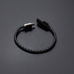 Charging Cable Bracelet Single Wrap // Midnight Black (7.5" iPhone)