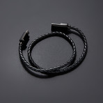Charging Cable Bracelet Double Wrap // Midnight Black (17" iPhone)