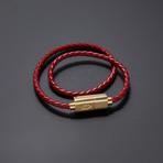 Charging Cable Bracelet Double Wrap // Maroon + Gold (17" iPhone)