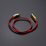 Charging Cable Bracelet Double Wrap // Maroon + Gold (17" iPhone)