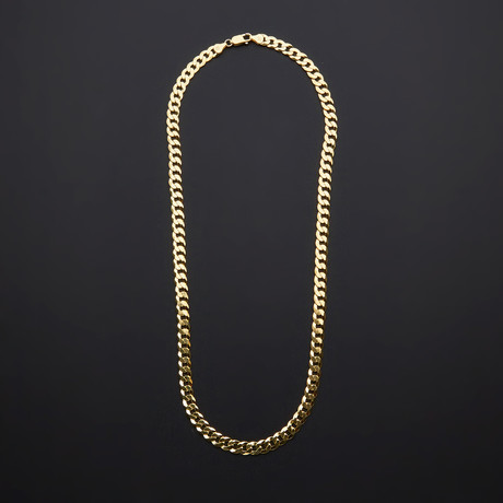 Diamond Cut Cuban Chain Necklace // Gold Plated (22"L)