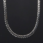 .925 Solid Sterling Silver Cuban Link Chain Necklace // 5mm (20"L)