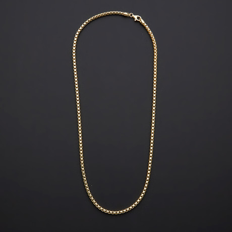 Round Box Chain // Gold Plated (20"L)