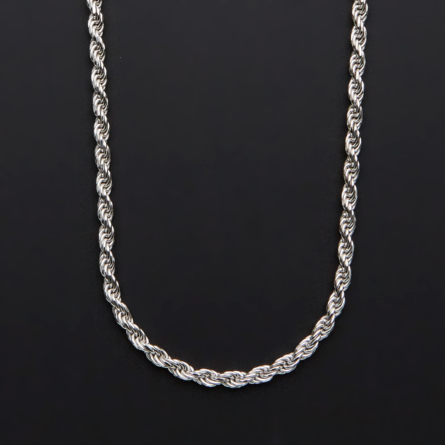 Solid Sterling Silver Rope Chain Necklace // 4.5mm (22") - Best Silver