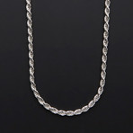 Solid Sterling Silver Rope Chain Necklace // 4.5mm (22")