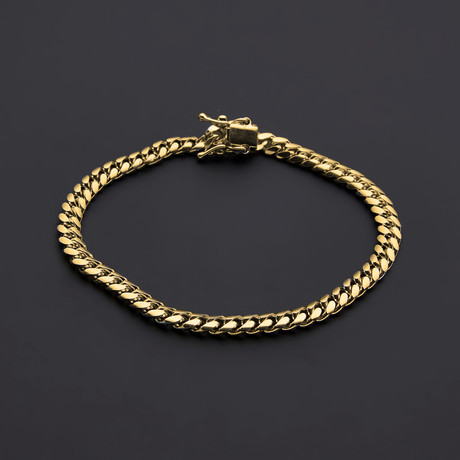 Miami Cuban Link Chain Bracelet // Gold Plated