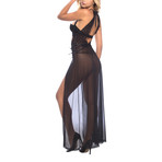 Georgette Gown + G-String // Black (S)