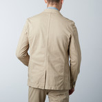 2 Button Stretch Knit Jacket // Camel (L)