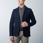 2 Button Stretch Knit Jacket // Midnight (M)