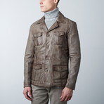 Triver Leather Jacket // Charcoal (M)