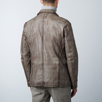 Triver Leather Jacket // Charcoal (M)