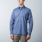 Hand Painted Seam Shirt // Cadet (XL)