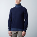 Plated Turtleneck // Navy (XL)