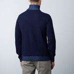 Plated Turtleneck // Navy (XL)